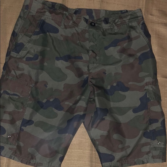 mens camo swim trunks